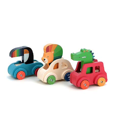 Voiture pouet pouet Beige+Bleu+Rouge 12 - vertbaudet enfant 