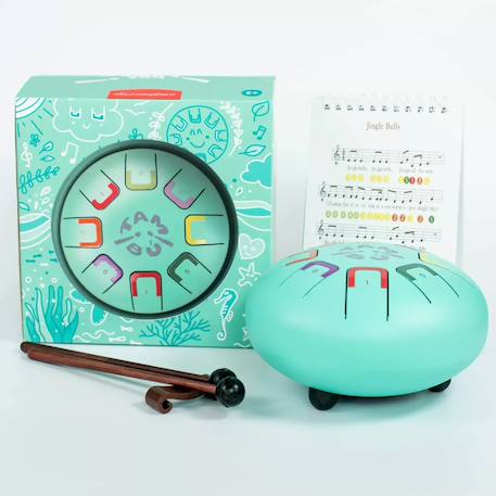 Tongue drum 8 notes Bleu+Gris+Jaune+Rose+Vert 25 - vertbaudet enfant 