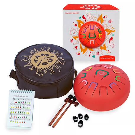 Tongue drum 11 notes Blanc+Bleu+Jaune+Rouge+Vert+Violet 19 - vertbaudet enfant 