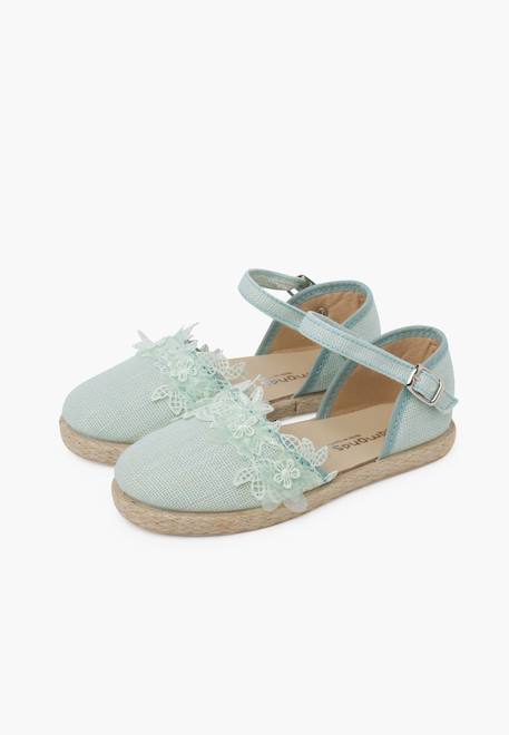 Espadrilles dentelle cérémonie Beige+Blanc+Bleu ciel+Vert menthe 22 - vertbaudet enfant 