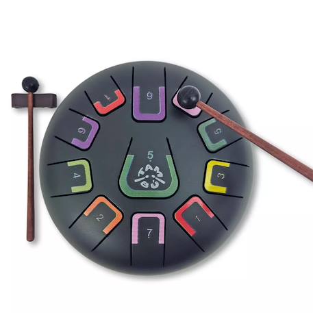 Tongue drum 11 notes Blanc+Gris+Jaune+Noir+Rose+Rouge+Vert+Violet 23 - vertbaudet enfant 