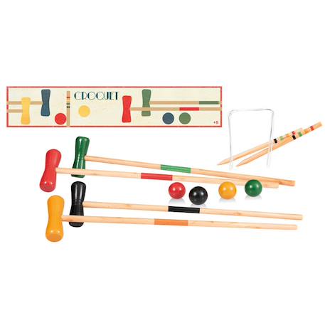 Jeu de croquet en bois Beige 1 - vertbaudet enfant 