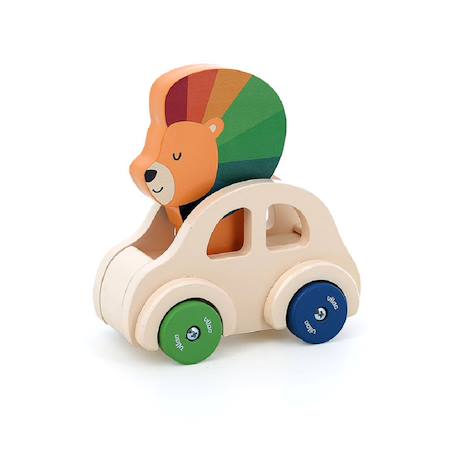 Voiture pouet pouet Beige+Bleu+Rouge 2 - vertbaudet enfant 