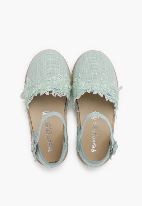 Espadrilles dentelle cérémonie Beige+Blanc+Bleu ciel+Vert menthe 23 - vertbaudet enfant 