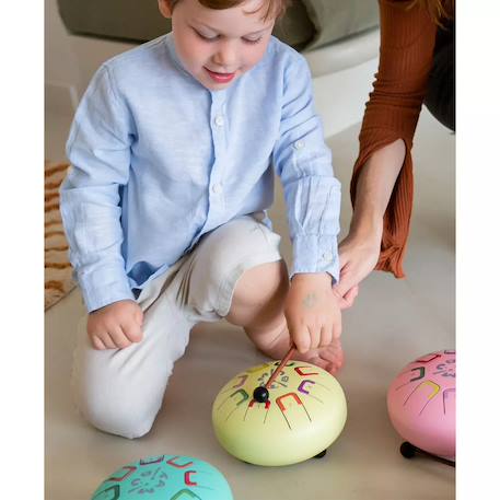 Tongue drum 8 notes Bleu+Gris+Jaune+Rose 13 - vertbaudet enfant 