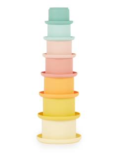 Jouet-Premier âge-Tour à empiler silicone - gobelets empilables