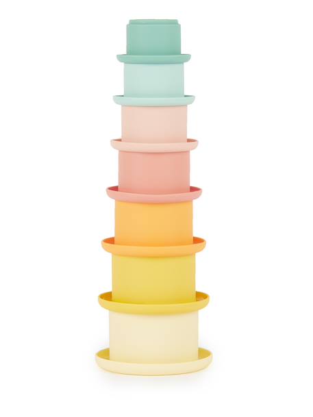 Tour à empiler silicone - gobelets empilables Tropical vibes 1 - vertbaudet enfant 