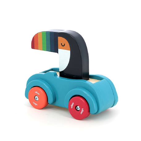 Voiture pouet pouet Beige+Bleu+Rouge 9 - vertbaudet enfant 