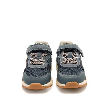 Sneakers garçon textile lacets- fermeture adhésive Bleu – bleu clair+Blue+Grey+Gris-jaune 11 - vertbaudet enfant 