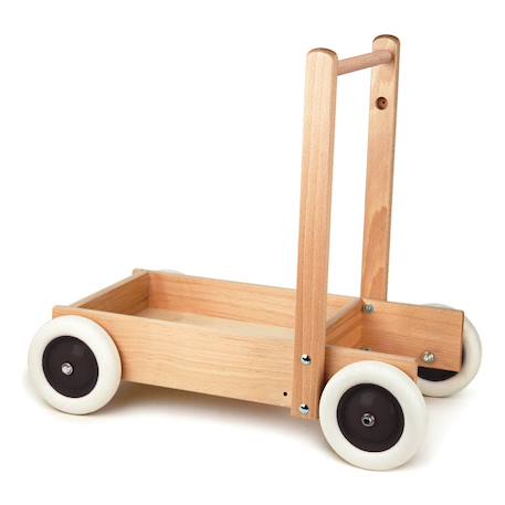 Chariot de marche en bois massif Beige 1 - vertbaudet enfant 
