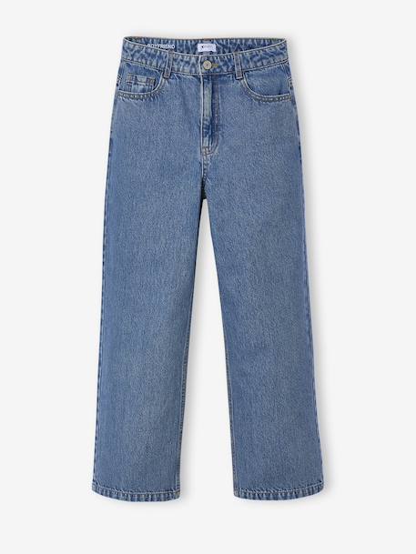 Jean droit fille bleu moyen+denim gris 4 - vertbaudet enfant 