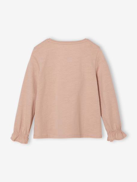 T-shirt fille motifs fantaisie détails brillants bleu pétrole+rose poudré 6 - vertbaudet enfant 