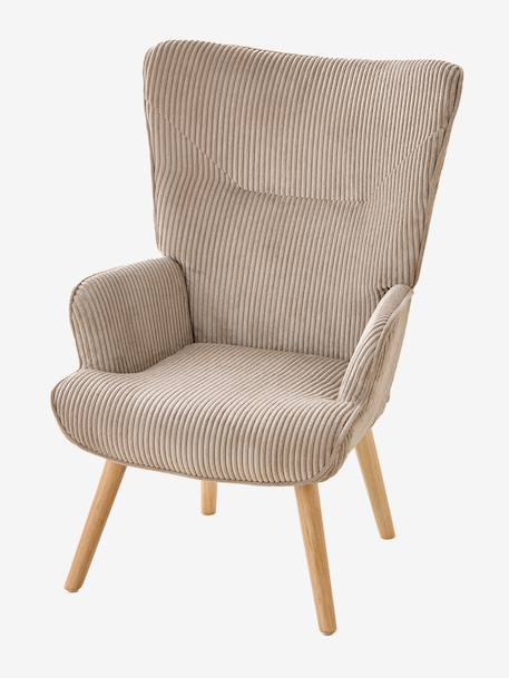 Fauteuil d'allaitement fixe en velours côtelé moka 2 - vertbaudet enfant 