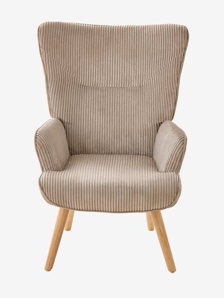 Fauteuil d'allaitement fixe en velours côtelé moka 3 - vertbaudet enfant 