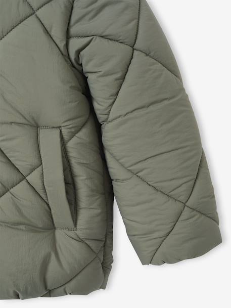 Doudoune fille à capuche doublée sherpa blush+marine+vert 20 - vertbaudet enfant 