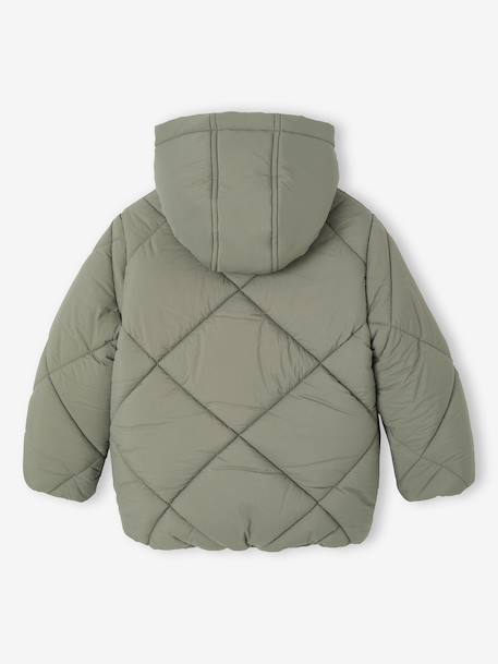 Doudoune fille à capuche doublée sherpa blush+marine+vert 18 - vertbaudet enfant 