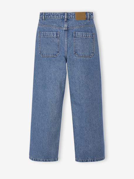 Jean droit fille bleu moyen+denim gris 5 - vertbaudet enfant 