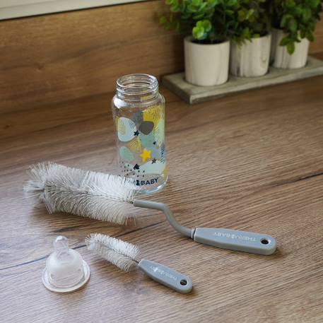 Goupillon rotatif pour biberon + goupillon tétines Gris charme 3 - vertbaudet enfant 