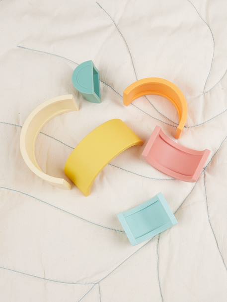 Arc-en-ciel en silicone - jeu d’empilage Chocolate bliss+Tropical vibes 9 - vertbaudet enfant 