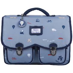 Cartable maternelle x tartine et chocolat globe-trotter bleu (33 cm)  - vertbaudet enfant
