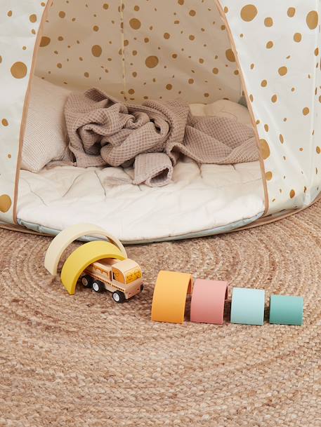 Arc-en-ciel en silicone - jeu d’empilage Chocolate bliss+Tropical vibes 8 - vertbaudet enfant 
