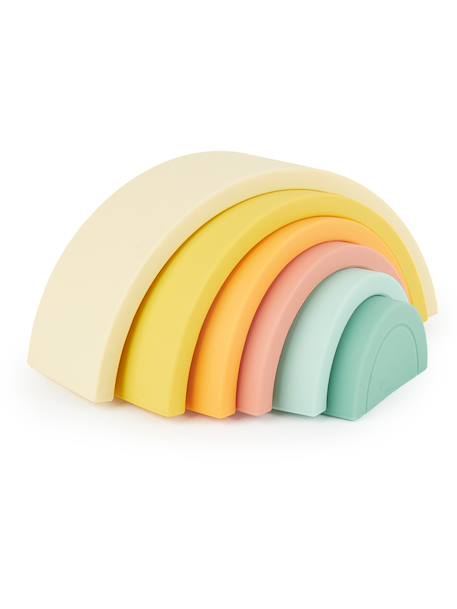 Arc-en-ciel en silicone - jeu d’empilage Chocolate bliss+Tropical vibes 7 - vertbaudet enfant 