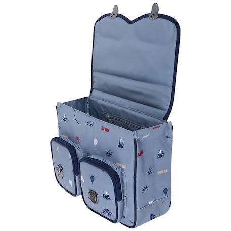 Cartable maternelle x tartine et chocolat globe-trotter bleu (33 cm) Bleu 3 - vertbaudet enfant 