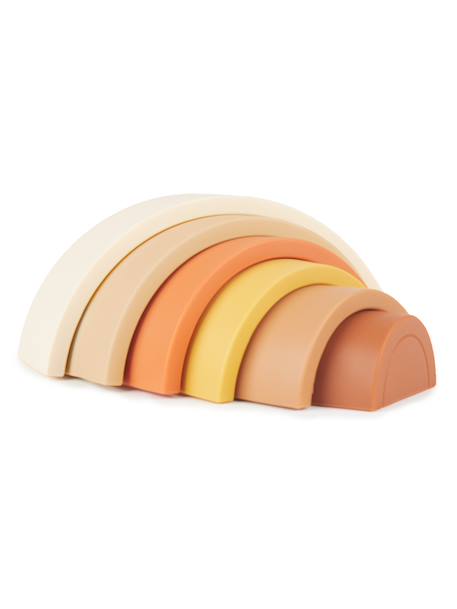 Arc-en-ciel en silicone - jeu d’empilage Chocolate bliss+Tropical vibes 1 - vertbaudet enfant 