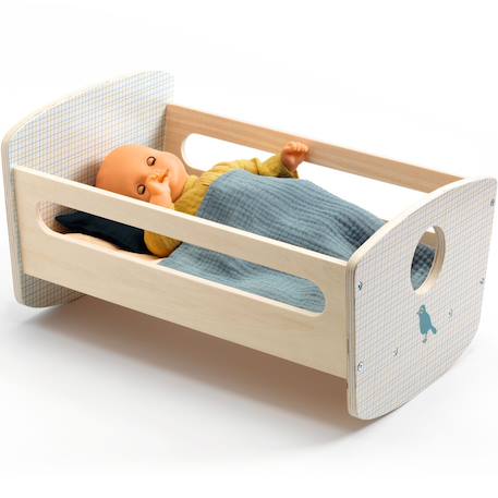Lit à bascule pomea blue night pour poupée Bleu, marron 2 - vertbaudet enfant 