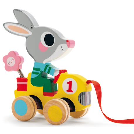 Jouet à tirer roulapic Jaune, gris, rouge et bleu 1 - vertbaudet enfant 