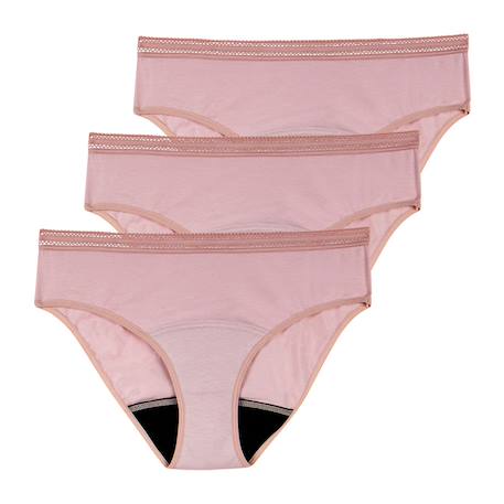 Lot de 3 culottes menstruelles femme Noir+Rose vintage 9 - vertbaudet enfant 