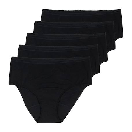 Lot de 5 culottes menstruelles taille haute femme Noir+Rose vintage 4 - vertbaudet enfant 
