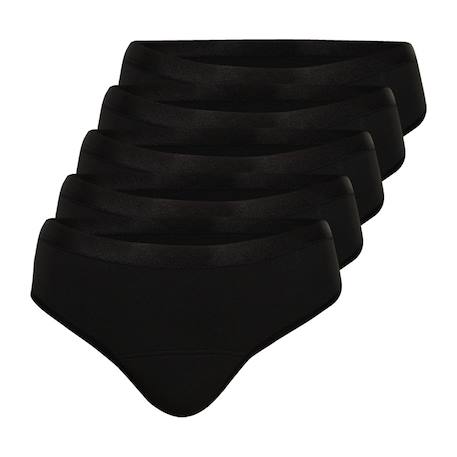 Lot de 5 culottes menstruelles taille haute femme Noir 1 - vertbaudet enfant 