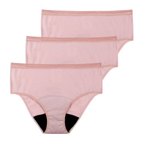 Lot de 3 culottes menstruelles taille haute femme Noir+Rose vintage 8 - vertbaudet enfant 