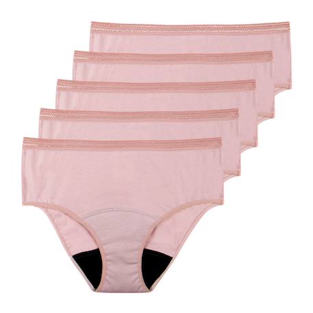 Lot de 5 culottes menstruelles taille haute femme Noir+Rose vintage 8 - vertbaudet enfant 
