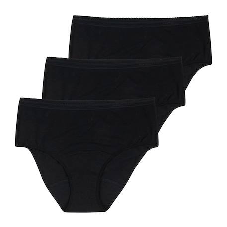 Lot de 3 culottes menstruelles taille haute femme Noir+Rose vintage 4 - vertbaudet enfant 