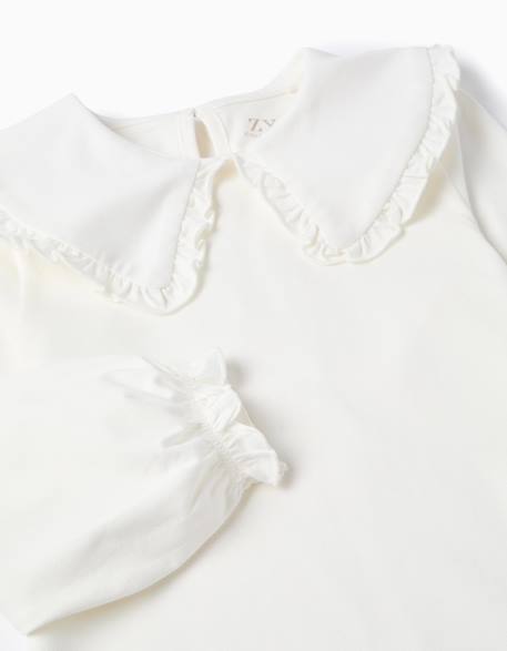 T-shirt à  manches longues avec volants Blanc 3 - vertbaudet enfant 