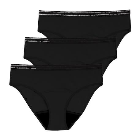 Lot de 3 culottes menstruelles femme Noir+Rose vintage 4 - vertbaudet enfant 