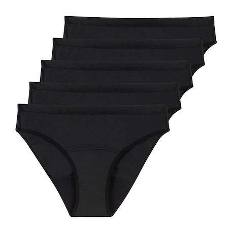 Lot de 5 culottes menstruelles taille haute femme Noir 4 - vertbaudet enfant 