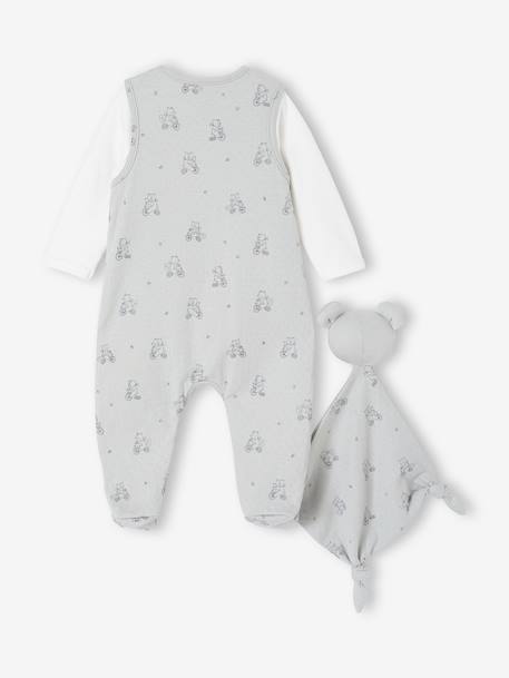 Ensemble 3 pièces naissance combinaison body doudou rose+vert d'eau 15 - vertbaudet enfant 