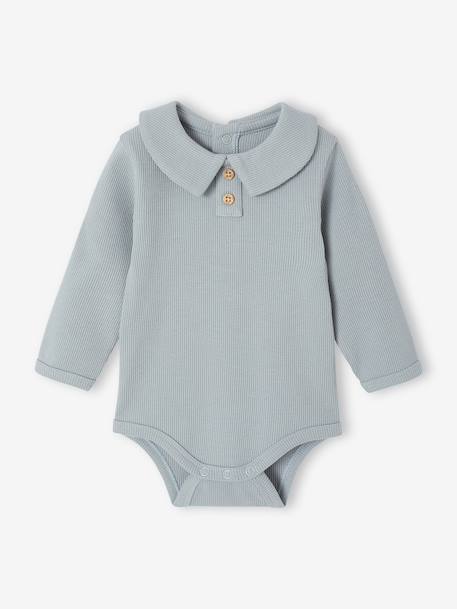 Lot de 2 Bodies naissance col officier et col tunisien beige chiné 3 - vertbaudet enfant 