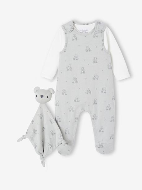 Ensemble 3 pièces naissance combinaison body doudou rose+vert d'eau 11 - vertbaudet enfant 