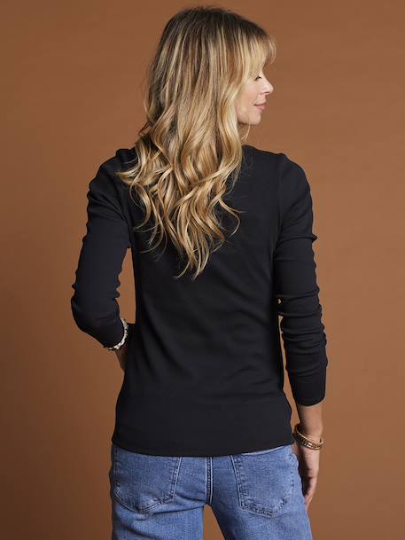 Lot de 2 tee-shirts de grossesse en côtes Lot noir + gris 5 - vertbaudet enfant 