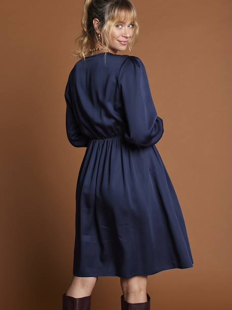 Robe Noël cache coeur de grossesse marine+vert sapin 3 - vertbaudet enfant 