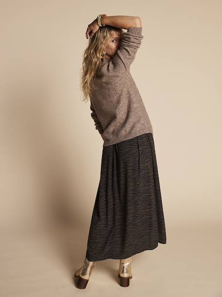 Pull de grossesse avec tresse fantaisie mélange laine beige 5 - vertbaudet enfant 