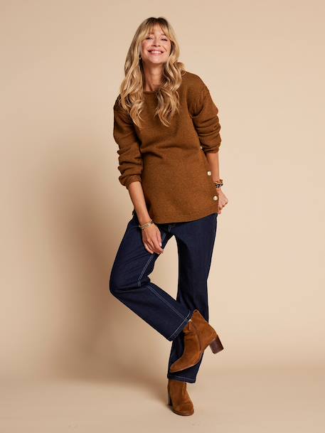 Pull fantaisie grossesse et allaitement olive 1 - vertbaudet enfant 