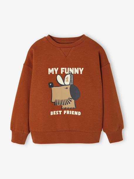 Sweat chien imprimé garçon rayé blanc+tomette 7 - vertbaudet enfant 