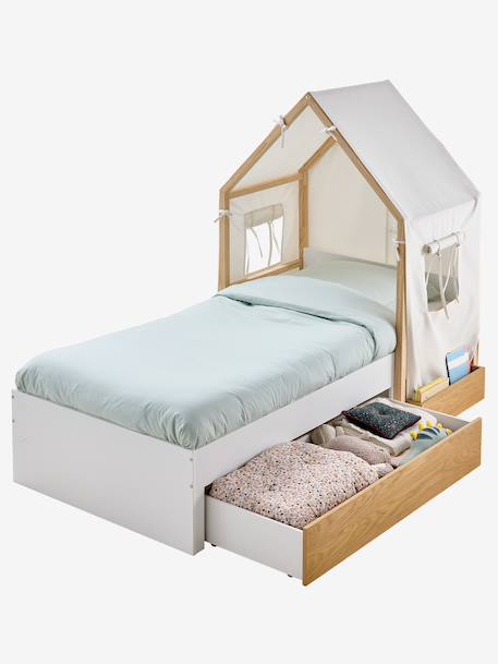 Lit enfant cabane 90x190cm blanc 10 - vertbaudet enfant 