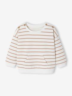 -Sweat naissance en molleton rayé avec ouverture aux épaules