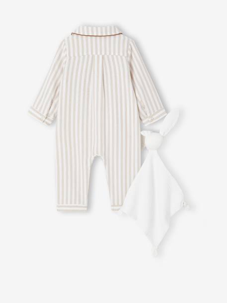 Pyjama bébé en flanelle + doudou coffret cadeau naissance beige 5 - vertbaudet enfant 